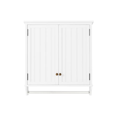 Alaterre Furniture Dover 27"W x 29"H Wall Mounted Bathroom Storage Cabinet with 2 Doors and Towel Rod ANDO73WH